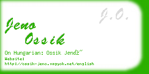 jeno ossik business card